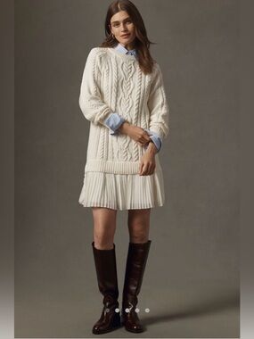 Anthropologie Delphine Sweater Twofer Mini Dress NWT